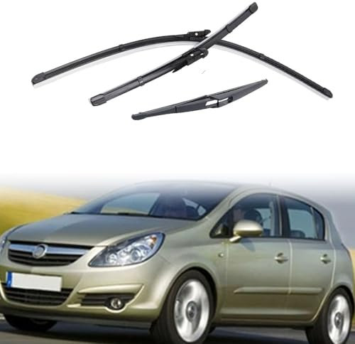 GaiHLi Escobilla Limpiaparabrisas Juego Frontal Trasero para Opel Corsa D 2006-2014, Limpiaparabrisas para Ventanas de Limpieza de Caucho 26 16 12