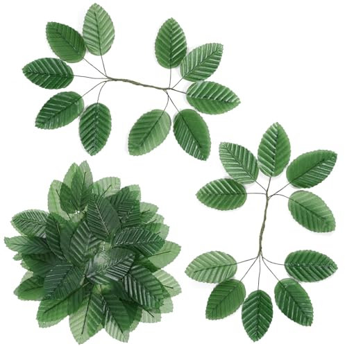 Sliverdew Künstliche grüne Blätter, Rosenblätter, Großpackung, künstliche Blätter für selbstgemachte Hochzeitssträuße, Brautkranz, Dekoration (grün)