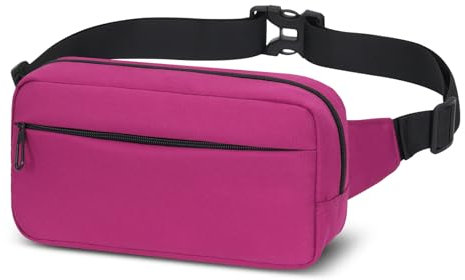 Bauchtasche Gürteltasche Herren Damen mit Großes Kapazität,wasserdichte Gürteltaschen mit verstellbarem Gürtel,Hüfttasche für Outdoor Running Walking Wandern Jogging (Rosenrot)