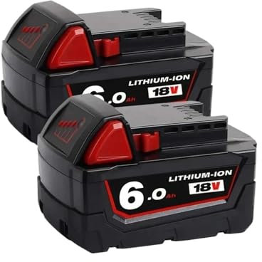 ARPZPPSK Batterie Au Lithium M18 Batterie 18V 12.0Ah 9.0Ah Batterie Au Lithium De Remplacement, Compatible avec Milwaukee, Batterie M18 48-11-1815 48-11-1850 2604-22(2PCS 6000mAh)