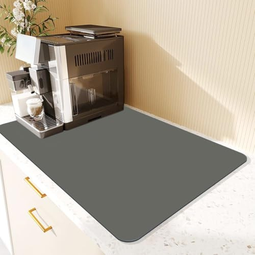 Lytonix Kaffeemaschine Abtropfmatte 60x50cm, Abtropfmatte Geschirr | mit Rutschfest Gummisohle, Saugstarke Trockenmatte, Spülmatte Abtropfmatte spüle, Unterlage für Kaffeemaschine, Küche