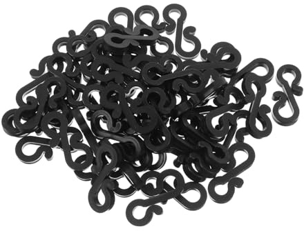 AKOOSY 50 Pcs Black Plastic S-Shaped Hooks for Outdoor String Lights Nonslip Gutter Clips for Christmas Tree Light Hanging Easy Installation Versatile Use for Holiday Decorations