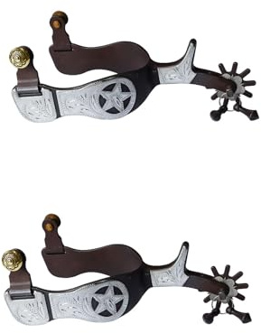 Fahoujs Dekorative Pferdesporn Schnitzereien, messingbeschichtete Hängeornamente, Western Look, Reitsport, Sportausrüstung, dekorativer Pferdesporn