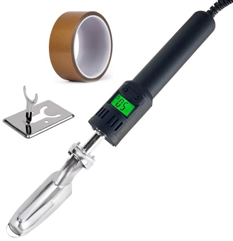 Mini fers à repasser, fer à cuir électrique 150 W avec ruban résistant aux hautes températures 50~350 ℃ Température réglable, fer anti-rides pour l'artisanat du cuir, réparation des Digital display