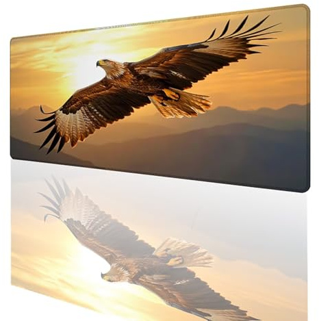 Eagle Mouse Mat Sunset Gaming Mouse Pad XXL 600x300mm, Extend Waterproof Mousepad Improved Precision and Speed, Desk Mat Non-Slip Rubber Base for Office Gamer Home G-5645