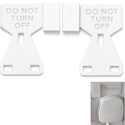 Plug Socket Switch Protector Pair for Most UK Wall Sockets Reusable Covers | Helps prevent unwanted power shut-off, Tool-free installation, Fits most UK wall sockets