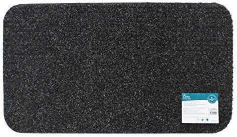 JVL Delta Ribbed Lightweight Indoor Entrance Door Mat, Charcoal, 40 x 70 cm