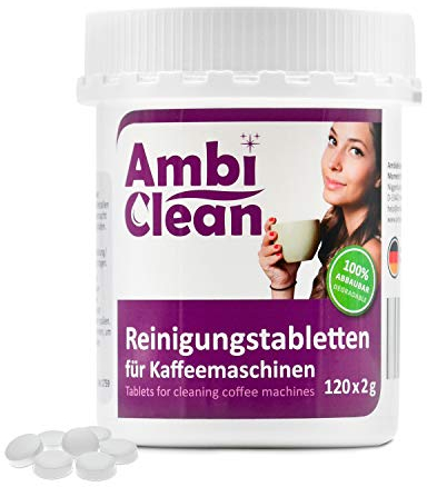 Pastilles nettoyantes pour machines a cafe 120 pastilles de 2.0 g - compatible avec les machines à café et Espresso ainsi que les distributeurs automatiques de boissons Jura, WMF, Saeco, Bosch, Siemens, Delonghi, Melitta, Miele - Produites en Allemagne