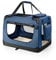 lionto Hundetransportbox faltbar für Reise & Auto, 70x52x50 cm, stabile Transportbox mit Tragegriffen & Decke für Katzen & Hunde bis 15 kg, robuste Hundebox aus Stoff für klein & groß, dunkelblau