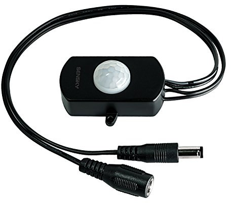 Sensky BS010L 12V-30V DC 3A PIR Motion Sensor Switch Distance Time Lux Adjustable Light Sensor Switch(Black, with Light Sensor)