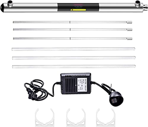 Geekpure Sistema de Filtro de Agua para Toda la Casa- Purificador de Agua UV de 55 W con 3 Filtros UV + 3 Manguitos de Cuarzo