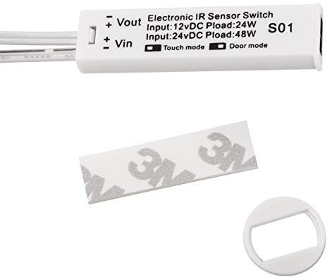 2 Stück Einbau - Mini-Sensoren SO1 weiß schalten bei Türbewegung oder Handbewegung, Schaltabstand 3-5 cm, IR Bewegungsmelder von SO-TECH®