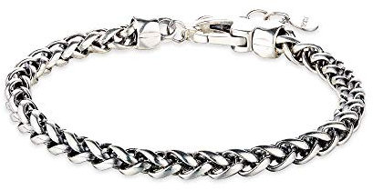 XENOX Herren-Armband 925 Silber Zopfkette 4 mm XS9312/S 19-22 S