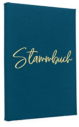 Hochzeitideal Stammbuch der Familie, Familienstammbuch 'Amore' aus Buchbinderleinen (türkis)