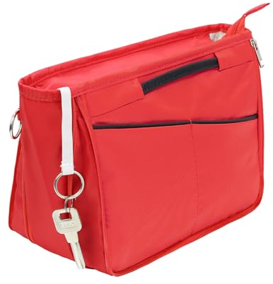 Joqixon Taschenorganizer Bag in Bag, Nylon Handtaschen Organizer mit Rreißverschluss, Innentaschen für Handtaschen, Damen Kosmetiktasche Tasche Organizer, Mittel