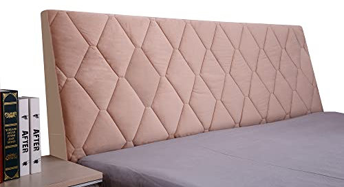 WSGJHB Bett Kopfteil Bezug Bettkopfteil Hussen Kopfteilbezug Staubdicht Verdicken Gesteppt Einfarbig Baumwolle Kopfbedeckungen Kopfende Bettdecke,Khaki,180cm(71inch)
