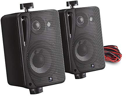 E-Audio B416B Wall Mount Speakers with Brackets Background Music Home Hi-FI Stereo PA 3 Inch 3-Way 80w Black