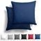 Alreya 2er-Set Mako Satin Kissenbezug 50 x 50 cm - 100% Baumwolle mit YKK Reißverschluss, Superweicher Kopfkissenbezug, Kissenhülle, Oeko-TEX® Standard Zertifiziert, Blau, nur Kissenbezug