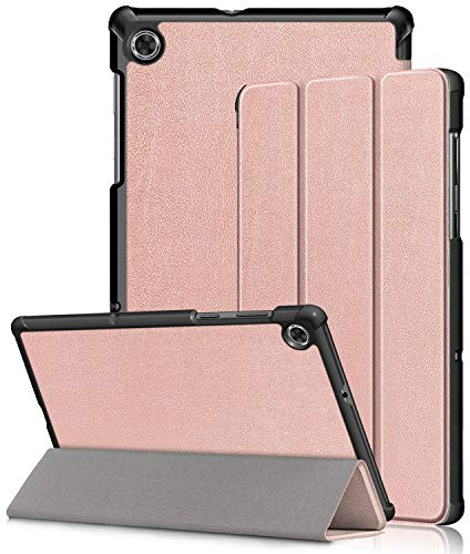 Kemocy Funda para Lenovo Tab M10 HD (2nd Gen) TB-X306X/TB-X306F, Protección de PU Pell con Función de Soporte Carcasa para Lenovo Tab M10 HD (2nd Gen) 10.1 Pulgadas Tablet,Oro Rosa