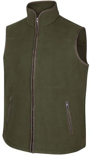 Hoggs of Fife - Woodhall Fleece Mens Gilet - mens bodywarmers/Waistcoat Green Large