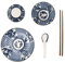 Japanese Ramen Bowl Set Ceramic Ramen Noodle Bowl Dipping Dish Appetizer Plate with Spoon Chopsticks for Soup Udon Soba Miso Asian Noodles Dishes