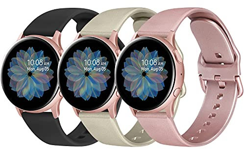 Fook 3 Pack Correa Compatible con Samsung Galaxy Watch Active 2 40mm 44mm, 20mm Pulseras de Repuesto para Galaxy Watch 3 41mm / Galaxy Watch 42mm / Gear S2 Classic/Galaxy Watch 4/4 Classic