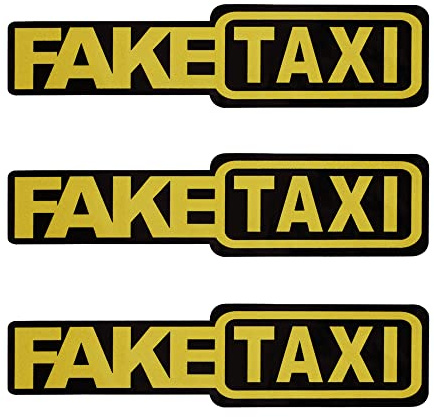 TOMALL 3 piezas reflectantes pegatinas de taxi falso para parachoques de coche guardabarros ventana impermeable divertido Embellecedor para motocicleta camión SUV (B-Amarillo)