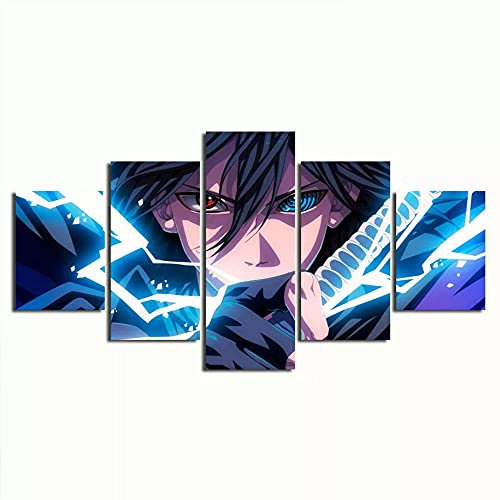 MPPSU Anime Poster Moderne Bilder Auf Leinwand Mehrteilige 5 Teiliges Wandbild Gemälde Set Schlafzimmer Wohnzimmer Küchenbilder Jugendzimmer Deko Mit Rahmen 100 * 50cm