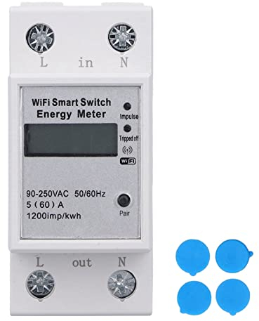 WIFI Smart Energy Meter LCD Display Stromzähler Haushalt 1 Phase 2P Din Rail Energiemonitor Digitalenergiezähler für Tuya ZMAI-90 AC90-250V