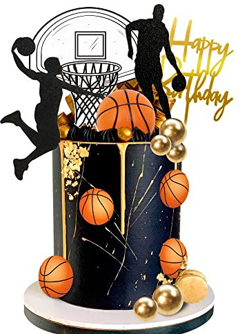 20 PCS Basketball Cake Toppers, Basketball Star Themed Cake Decorations for Basketball Birthday Cake Party Decorations Basketball Party Supplies