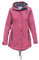MADSea Damen Regenmantel Friesennerz 620 | halblanger wasserdichter Regenparka | winddicht mit maritimen, weiß/blauen Innenfutter, Beere, Größe:36