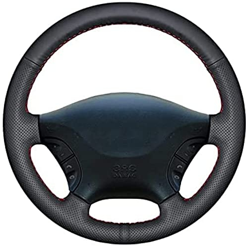 Lenkradbezug, für Mercedes-Benz Viano W639 2006-2011 / Vito 2010-2015, DIY-Lenkradbezug aus schwarzem Leder, schwarzer Faden