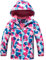 Giacca Impermeabile con Cappuccio, Bambini Giacca a Vento Impermeabile con Cappuccio Cappotto Foderato in Pile Ragazze Capispalla, 3-4 Anni
