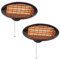 Twin Pack: Heatlab 2KW Water Resistant Infrared Electric Garden Outdoor Indoor Patio Heater - 3 Power Settings (Wall Mounted Heater)