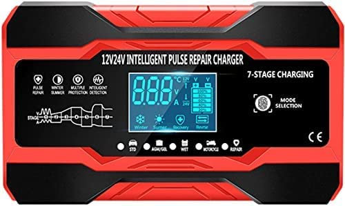 KRASS Démarreur De Saut De Voiture Power Bank Batterie Externe Booster De Démarrage d'urgence 12V 24V / 180W Boîte De Saut De Voiture pour Véhicules, Camions 2022,Rouge,Collector88