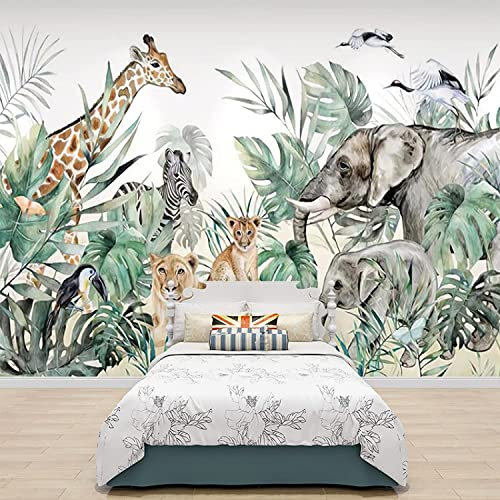 Mural Wallpaper Photo Home Custom 3D Photo Wallpaper Lion Elephant Animal Wall Painting Art Mural Wallpaper Living Room Tv Background Wall Papers Office Bedroom Dining Room Home Decor 157X 110