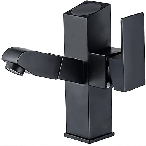 SWHC Wasserhahn, Digitalanzeige Wasserhahn Bad 60cm Ausziehbar Wasserhahn Messing Waschtischarmatur Heiß- und Kalt Armatur Waschbecken Spültischarmatur mit Keramikspule