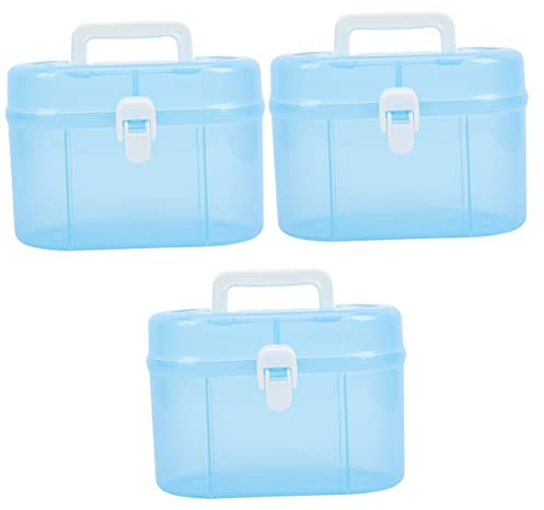 CIYODO 3-Teilige Box Bastelschrank Schreibwaren Praktisch Büro Würfel Blau Clo Deckel Faltbar Kinderzimmer Make-Up Organisation Eingangsbereich Schlafzimmer Fall Faltbar Schönheit