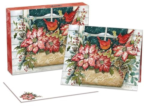 Lang 1004900 Weihnachtskarten, Motiv Merry & Bright Greetings