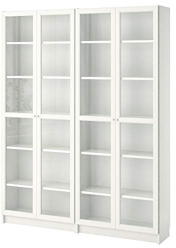 IKEA Billy/OXBERG Bücherregal, 160x30x202 cm, Weiß/Glas