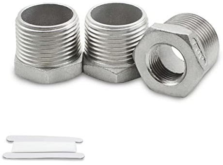 Bwintech 6 Pcs 3/4 mâle vers 3/8 femelle Raccord réducteur à douille hexagonale en acier inoxydable, filetage BSP, pour le raccordement de tuyaux