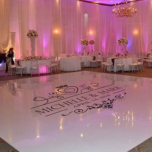 Autocollants De Piste De Danse Mariage Personnalisés - Stickers En Vinyle Avec Nom - Panneau Bienvenue Au Mariage - Décalque Personnalisable
