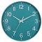 HZDHCLH Reloj de pared silencioso de 12 pulgadas para sala de estar, dormitorio, cocina, oficina (verde azulado)