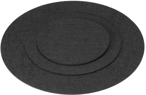 PATIKIL Plante sous-Verres, (6, 8, 12) 9 Paquet Réversible Rond Feutre Pot Fleur Gouttes Coussinet Tapis Absorbant Plante Plateau Fleur Pot Dessous Verre Tapis, Noir