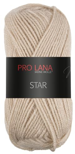 Frida's Wollhaus Pro Lana 50 g Star Stricken Häkeln Wolle Garn weich pflegeleicht 39 Farben (07 | Hellbraun)