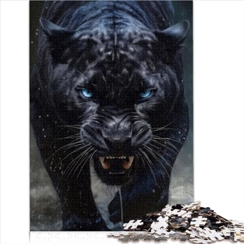 Puzzles für Erwachsene, Black Panther Mighty Eye, 1000-teiliges Puzzlespiel, Holzpuzzles, perfekt für Kinder ab 12 Jahren. Entwickeln Sie die Hand-Auge-Koordination, Größe (50x75 cm).