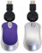 Mini souris filaire rétractable,2 pièces,mini souris optique portable,souris de voyage compacte et silencieuse,interface USB,3 boutons 1600DPI,pour ordinateurs,ordinateurs portables(argent + violet)
