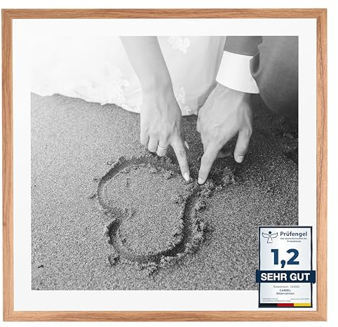 CABBEL Cadre photo 60x60 Kit de 1 cadre en bois MDF avec verre acrylique incassable en Chêne