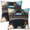 Dekokissen, Motiv: Paris Eiffelturm, elegante und weiche Cord-Kissenbezüge für Couch, Bett, Sofa, 2 Stück