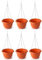 AC - Pack de 6 macetas Redondas Colgantes, plástico, Tiesto, macetero, Recipiente para Plantas, Flores, balcón, terraza, hogar, Fabricada en España (Marrón - 25 x 15 cm)